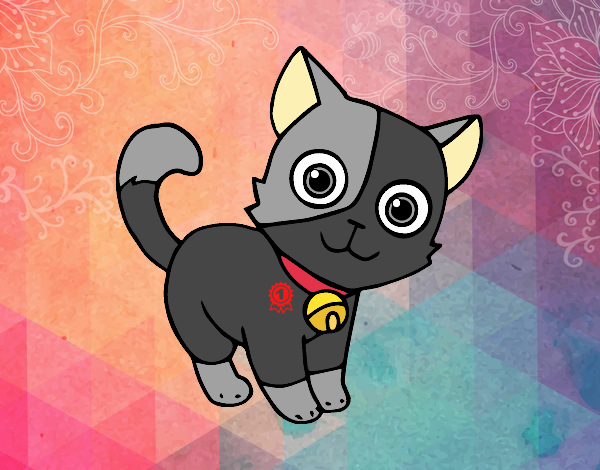 Desenho de gatinho fofo pintado e colorido por Usuário não registrado o dia  06 de Julho do 2016