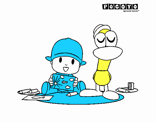 Desenho de Pocoyó e Pato pintado e colorido por Usuário não registrado o  dia 04 de Junho do 2020