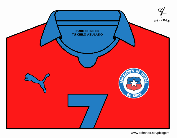 Camisa da copa do mundo de futebol 2014 do Chile