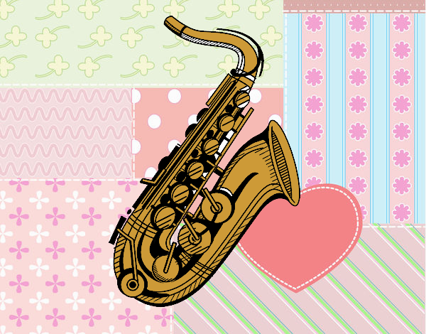 meu  desenho de  um saxofone
