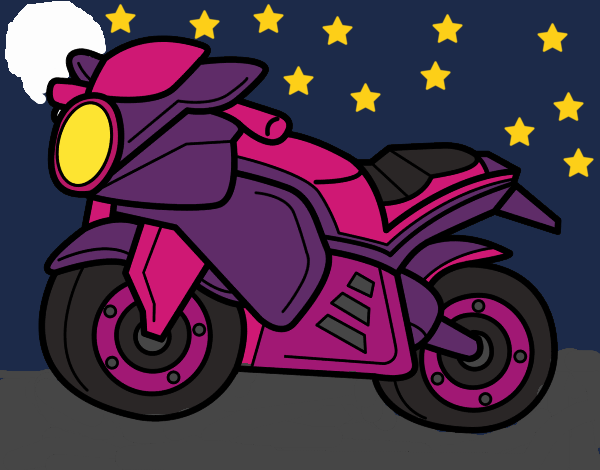 Desenho de Moto De Corrida pintado e colorido por Usuário não