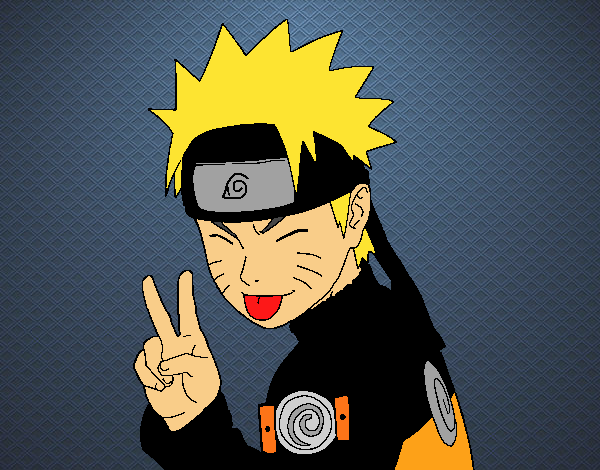 Desenho de Naruto alegre pintado e colorido por Bennyleo o dia 18 de Maio  do 2013