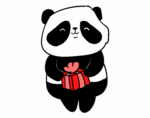 Desenho de Amor Panda pintado e colorido por Usuário não