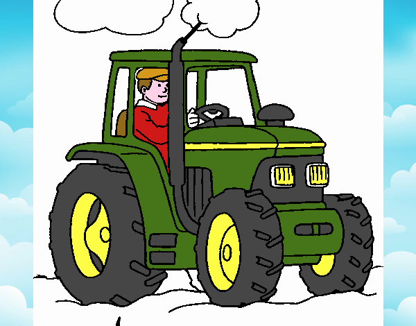 Desenho de Tractor em funcionamento pintado e colorido por Usuário não  registrado o dia 21 de Outobro do 2011