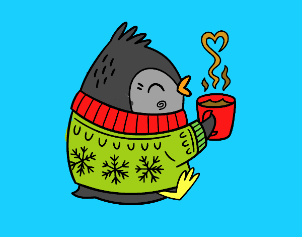 Pequeno passarinho com um chá