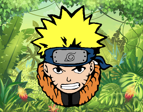 Desenho de Naruto enfurecido pintado e colorido por Usuário não
