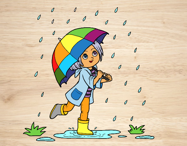 minha menininha brincando na chuva