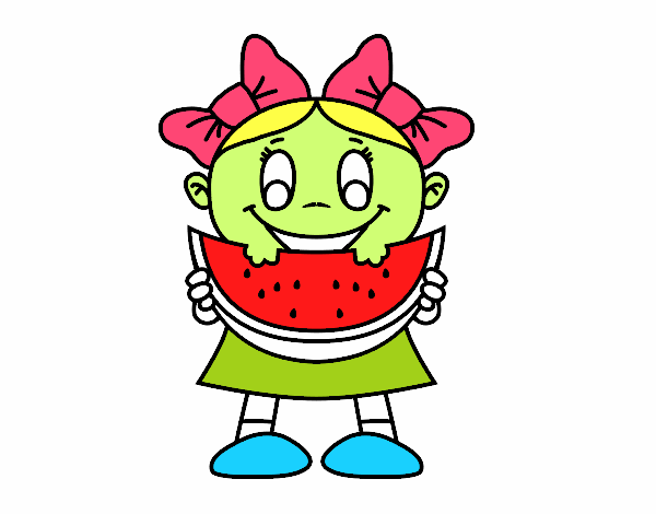 Menina com melancia