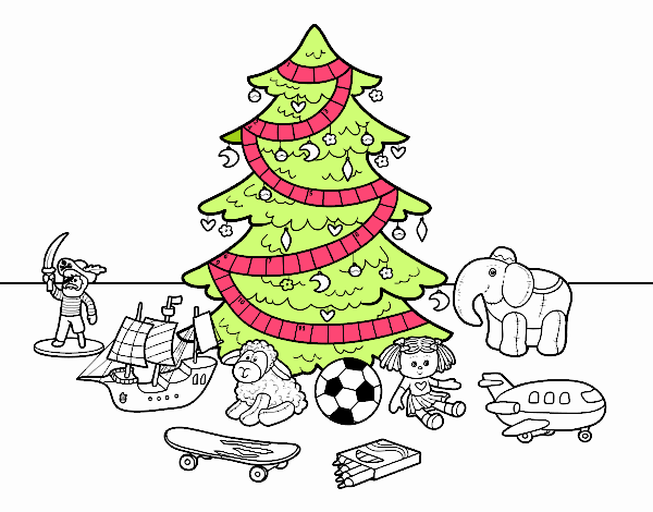 Árvore de Natal e brinquedos