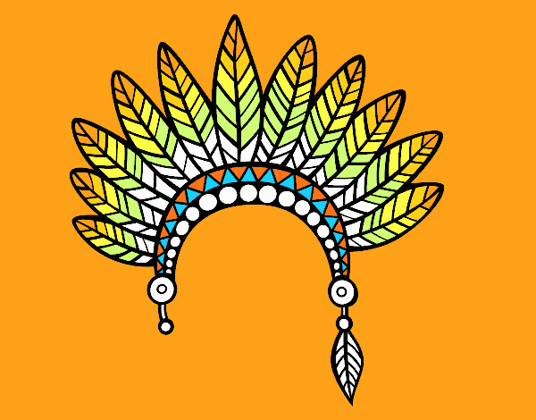 Cabeça coroa de penas indiana