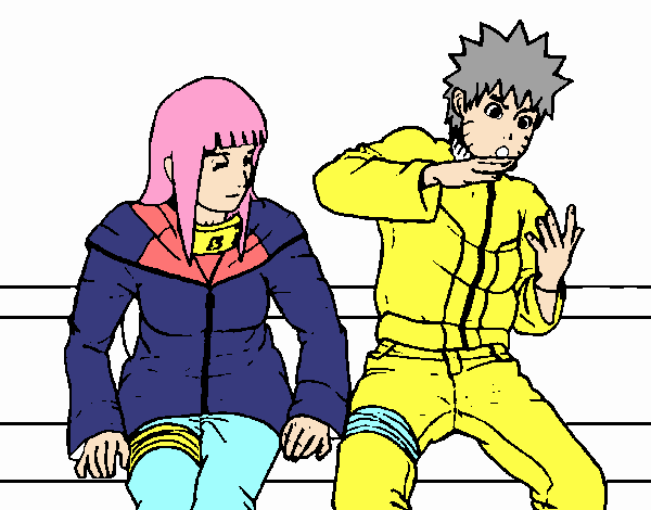 desenho Naruto e Hinata para colorir