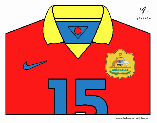 Camisa da copa do mundo de futebol 2014 da Austrália