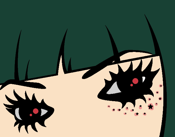olhos de menina da Emo
