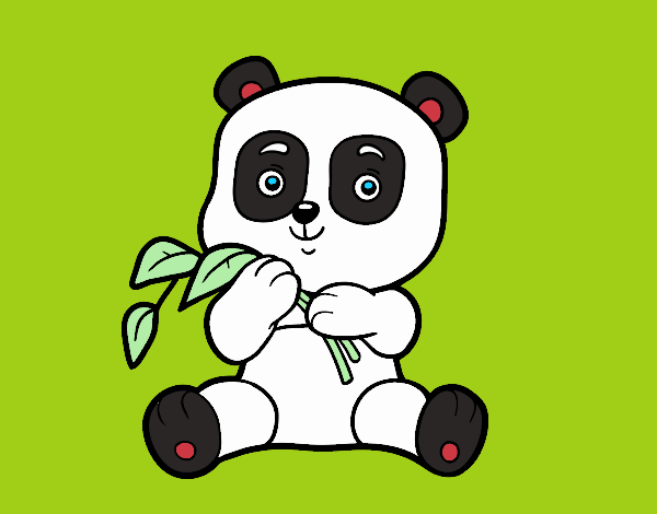 Desenho de Um urso panda pintado e colorido por Usuário não