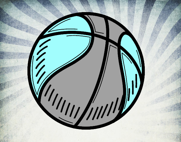 Desenho de Bola de basquete pintado e colorido por Usuário não