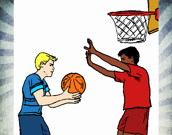 Desenho de A bola de basquete pintado e colorido por Usuário não