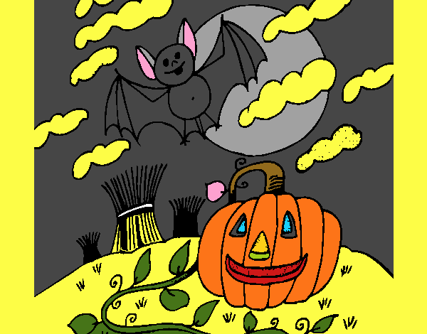 Desenho de Paisagem Halloween para Colorir - Colorir.com
