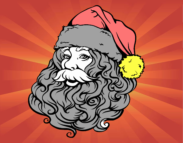 Desenho de Rosto de Papai Noel para o natal para Colorir - Colorir.com