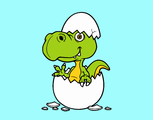 Desenho de Dino emergindo do ovo pintado e colorido por Usuário não  registrado o dia 01 de Março do 2022