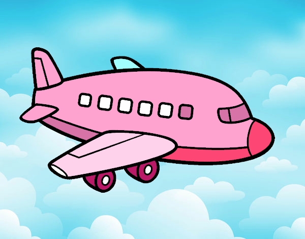 Desenho de Um avião de passageiros pintado e colorido por Usuário não  registrado o dia 18 de Maio do 2022