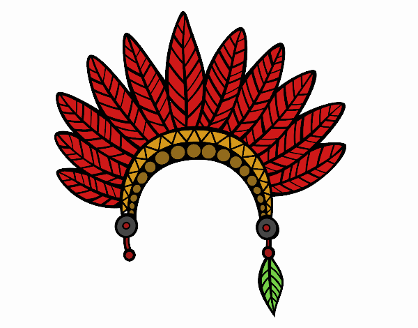 Cabeça coroa de penas indiana