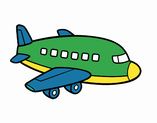 Desenho de Um avião de passageiros pintado e colorido por Usuário não  registrado o dia 12 de Junho do 2022