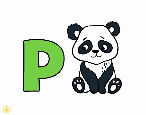 P de panda abecedário para 1ano