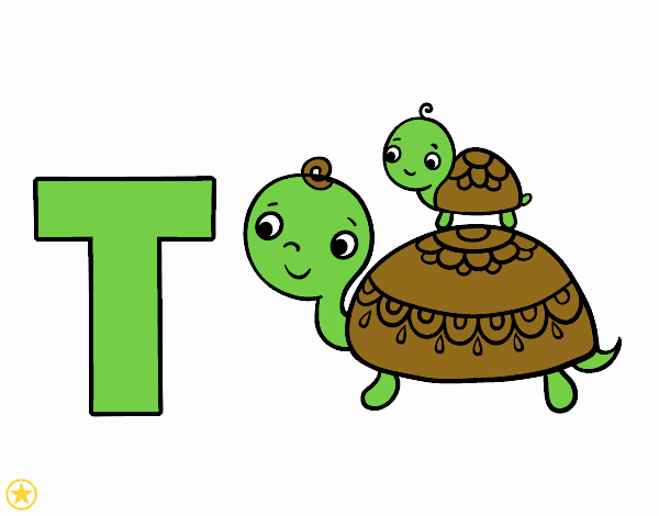 T de tartaruga abecedário para 1ano