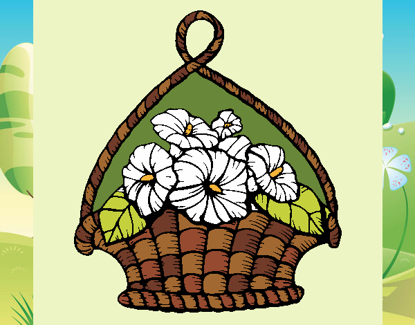cesta  de  flores