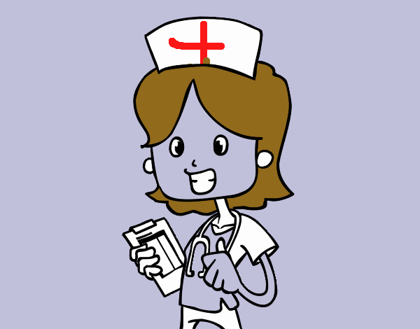 Enfermeira a visita