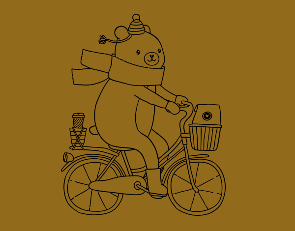 urso ciclista estampado no chocolate