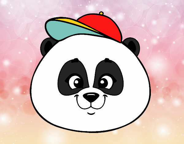 Desenho de Cara de urso panda com gorro pintado e colorido por Usuário não  registrado o dia 25 de Outobro do 2016