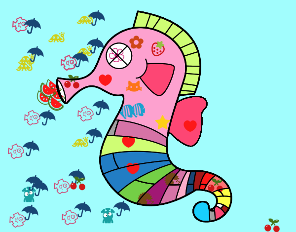 Desenho de Cavalo marinho pintado e colorido por Usuário não registrado o  dia 13 de Junho do 2021
