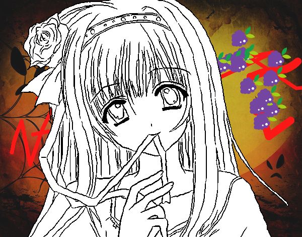 Desenho de Rapariga anime pintado e colorido por Usuário não registrado o  dia 04 de Abril do 2022