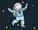 Um astronauta no espaço da estrela