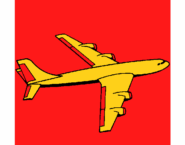 Desenho de Avião a voar pintado e colorido por Usuário não registrado o dia  23 de Janeiro do 2019