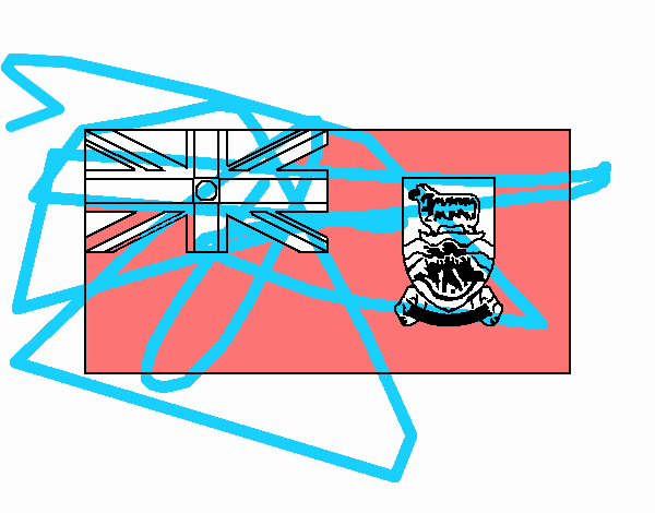 Bandeira Ilhas Malvinas Mal Pintada
