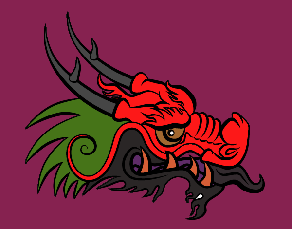 Cabeça de dragão vermelha