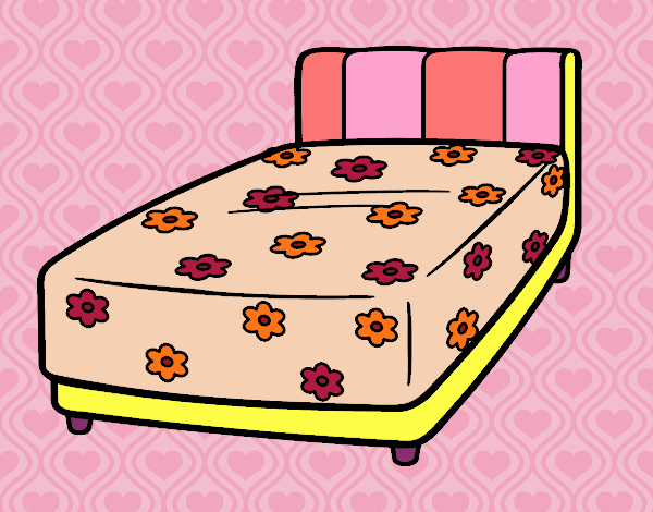 cama rosa bebe com flores rosas e laranjas.