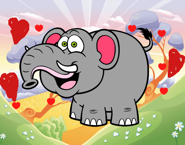 elefante africano com amor