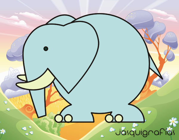 elefante africano infantil dos desenhos animados