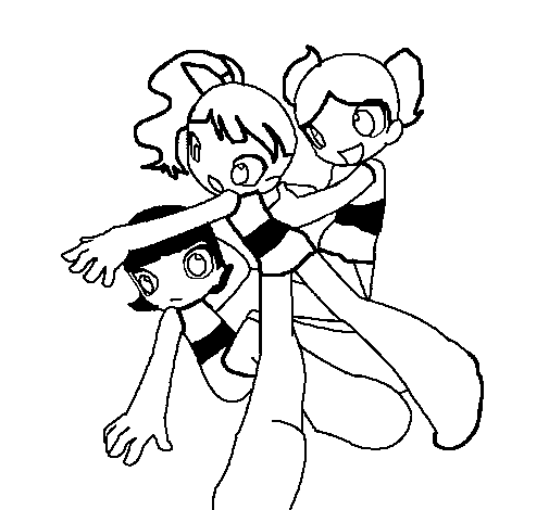 Desenho de 3 meninas para Colorir