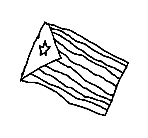 Desenho de A bandeira de Cuba para Colorir