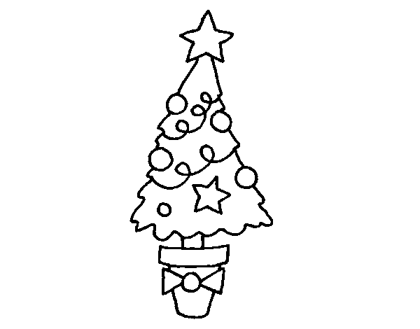 Desenho de Abeto de Natal para Colorir