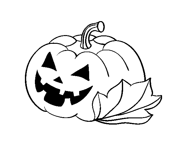 Desenho de Abóbora de halloween decordada para Colorir