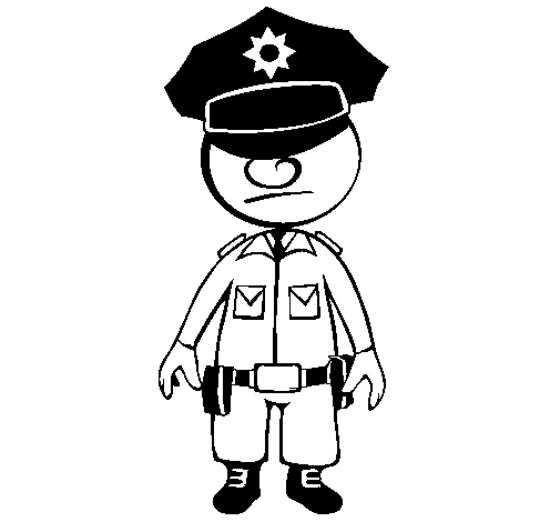 Desenho de Agente de polícia para Colorir