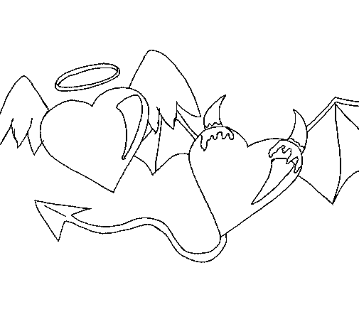 Desenho de Angel devil para Colorir