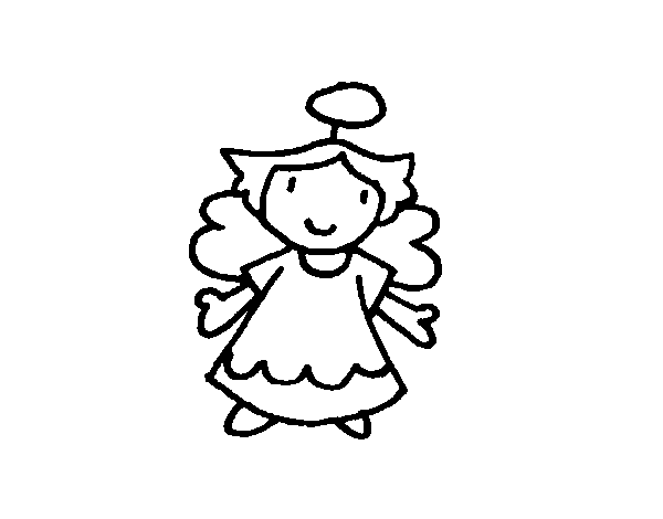 Desenho de Anjo fêmea para Colorir