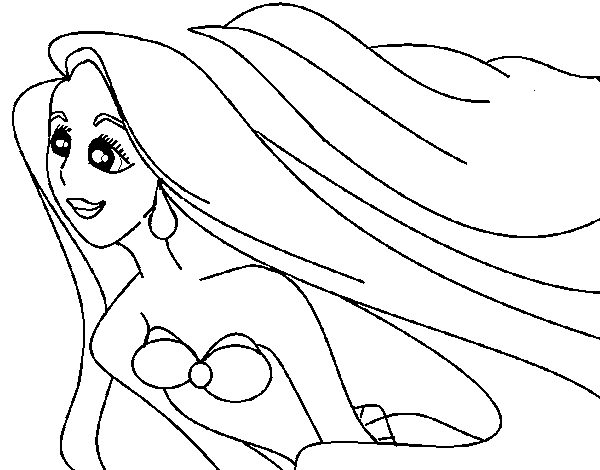 Desenho de Ariel a pequena sereia para Colorir