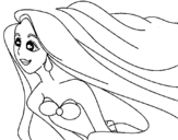 Dibujo de Ariel a pequena sereia